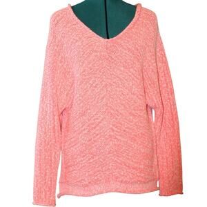 Free People Bright Lights Neon Flamingo Sweater Pink Women’s Size Medium